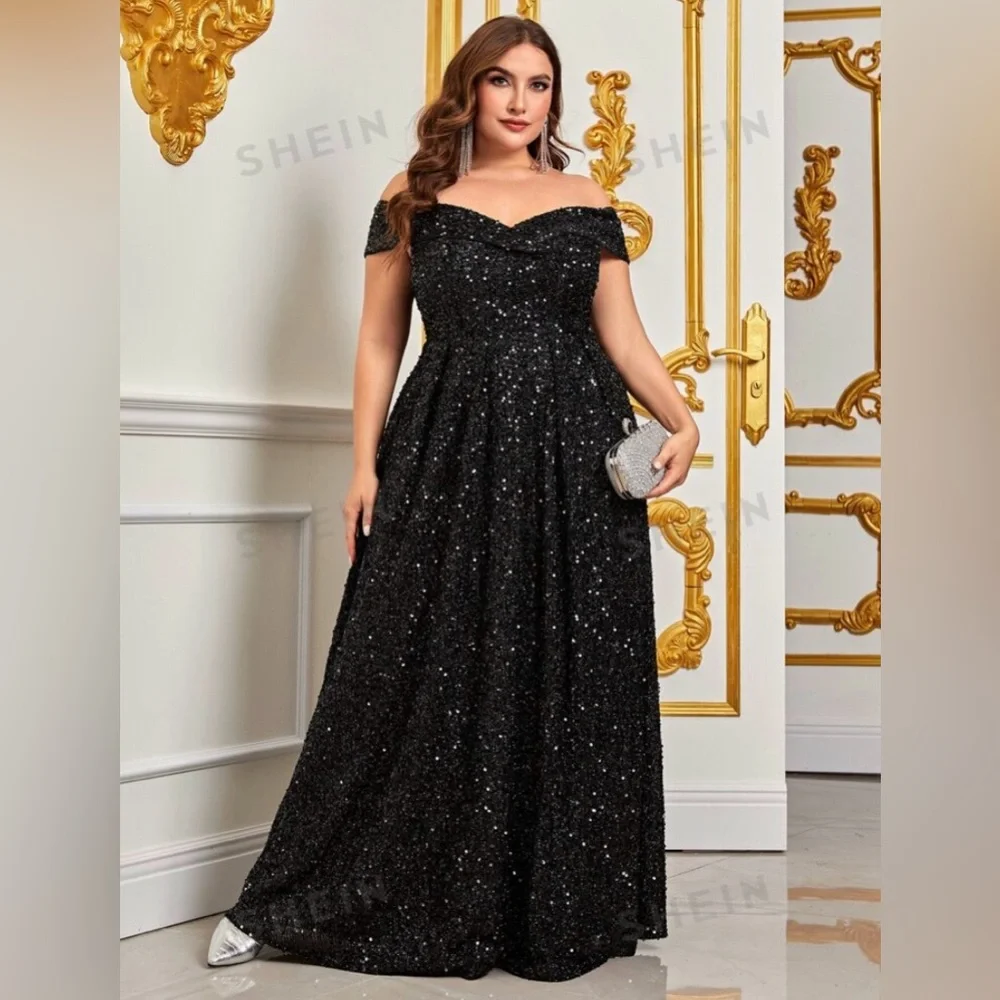 SHEIN | Dresses | Shein Plus Size Sequin 5x About 2224 Formal Black Dress |  Poshmark